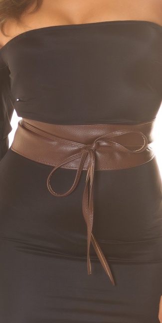 waist belt in leather look Brown